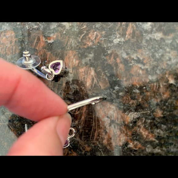 Purple Heart Earrings - Picture 3 of 8